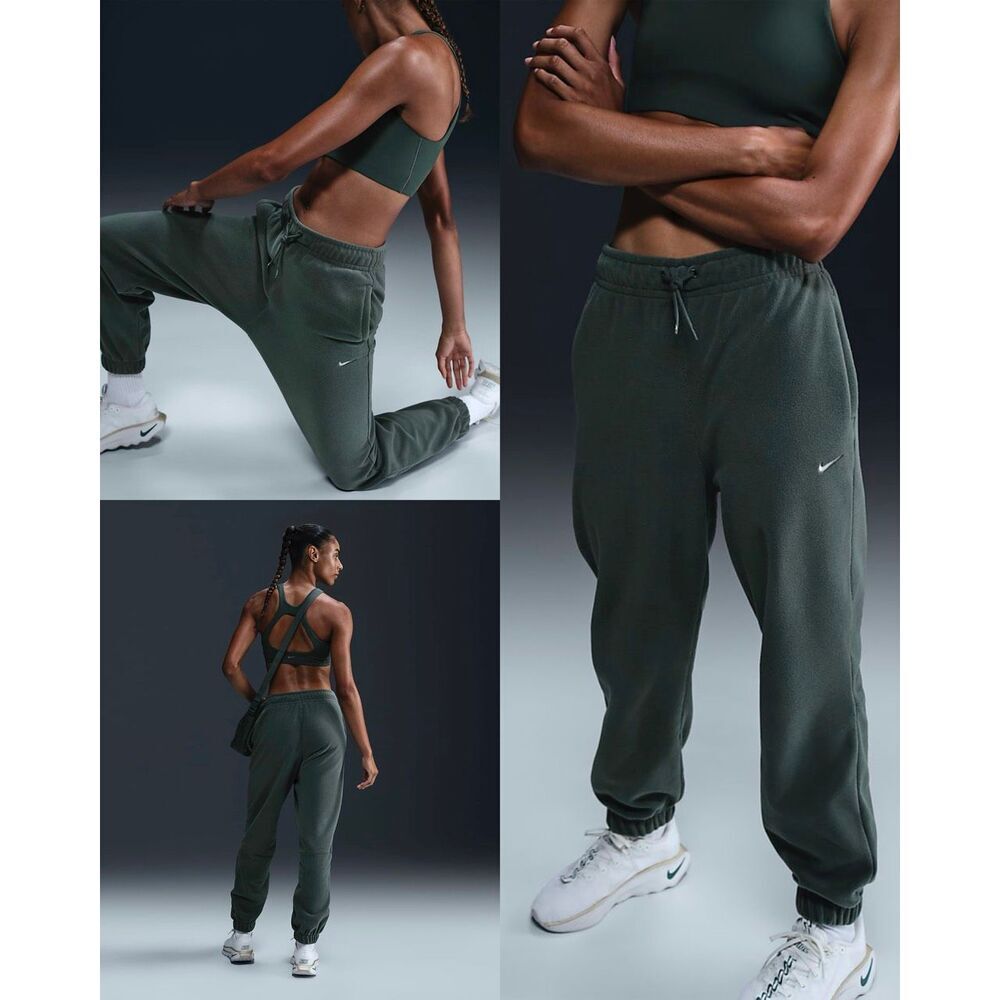 Nike Dark Green Fleece Pants - Picture 3 of 8